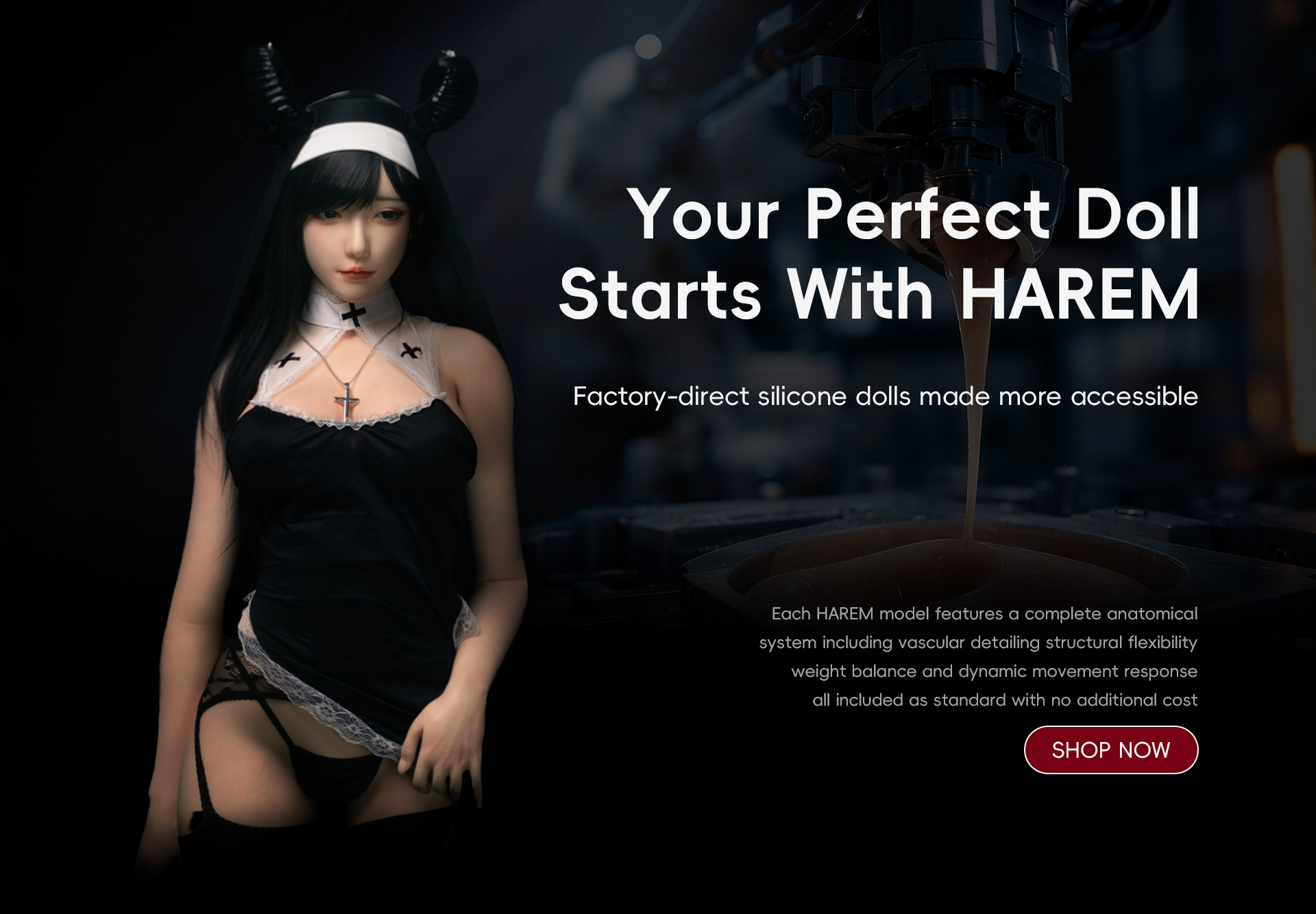  - HAREM silicone sex doll full default premium system ROS head
