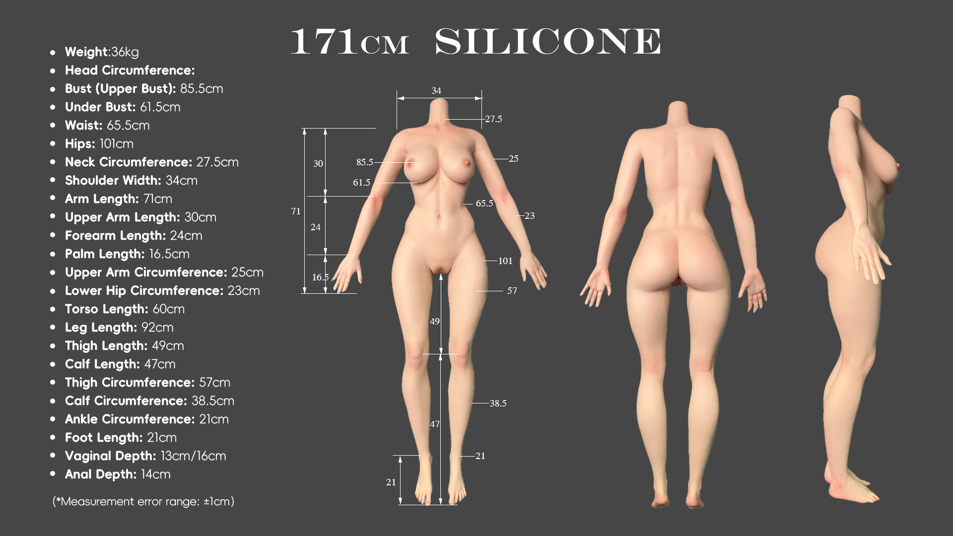 Silicone-X 5ft 61/171cm*white skin（IN STOCK EU）