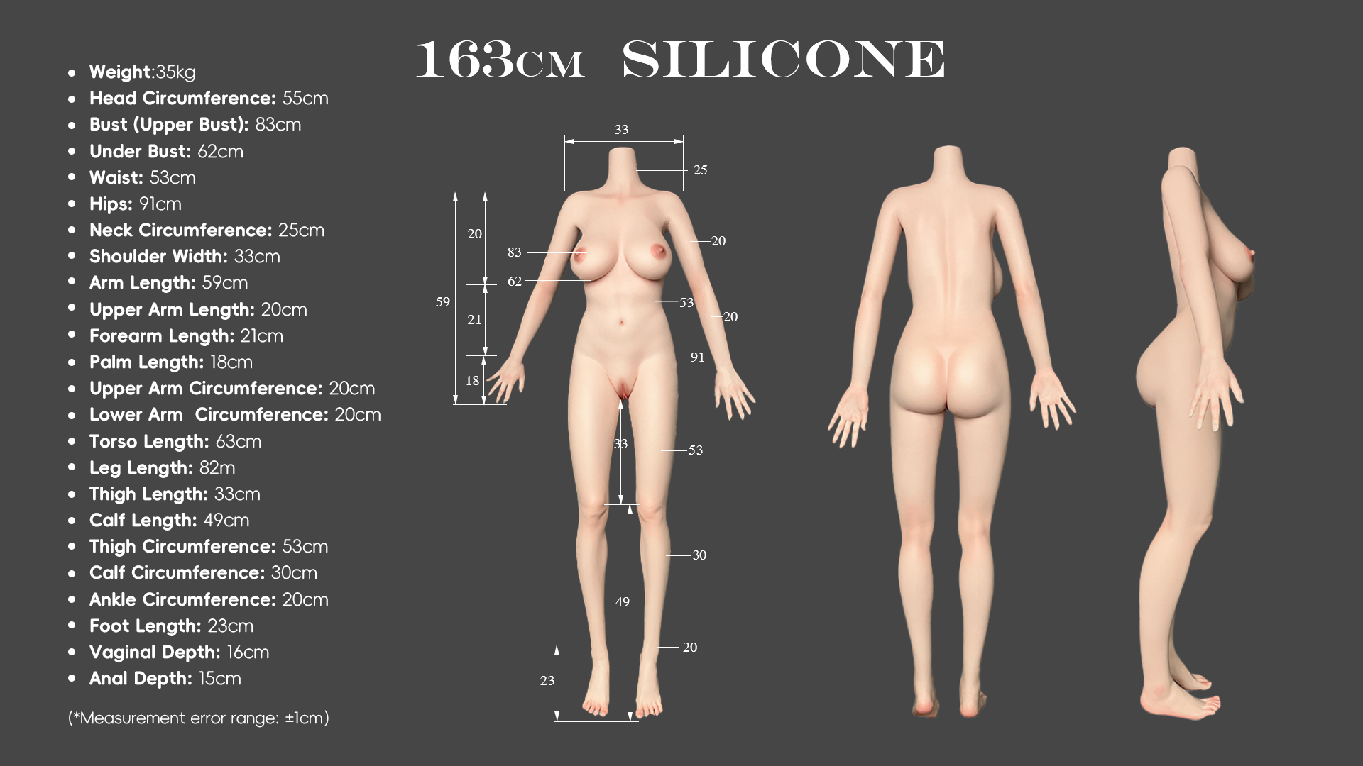 Silicone-X 5ft 34/163cm*white skin（IN STOCK US） - Nianta sex doll store