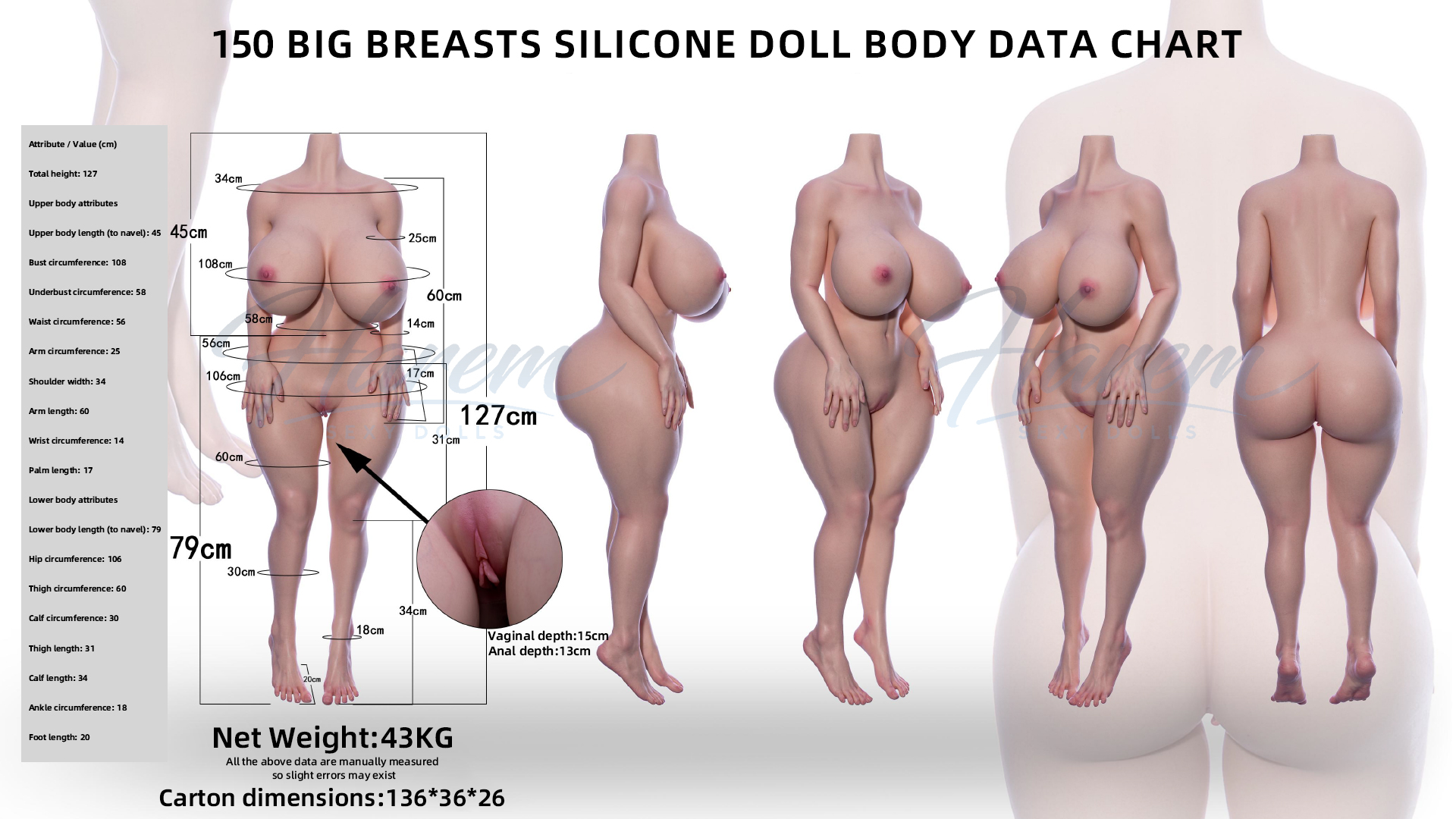 HAREM SILICONE BODY - HAREM silicone sex doll full default premium system ROS head