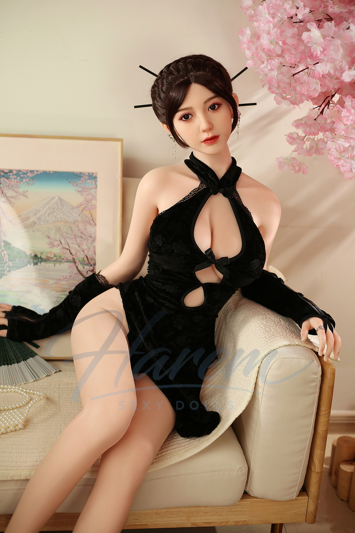HAREM 150CM #J151 SILICONE REALISTIC SEX DOLL - HAREM silicone sex doll full default premium system ROS head