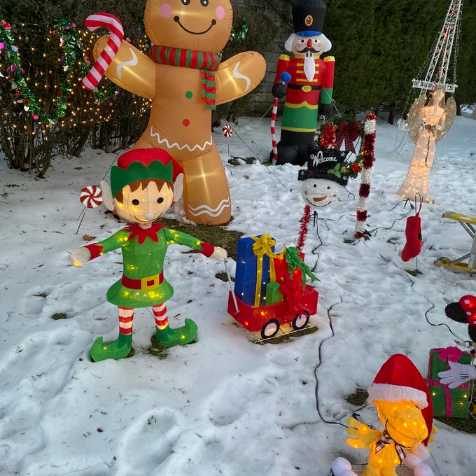 预发布站点、【Décor】2 Piece Elf Pulling Wagon Lighted Display Set、-12345