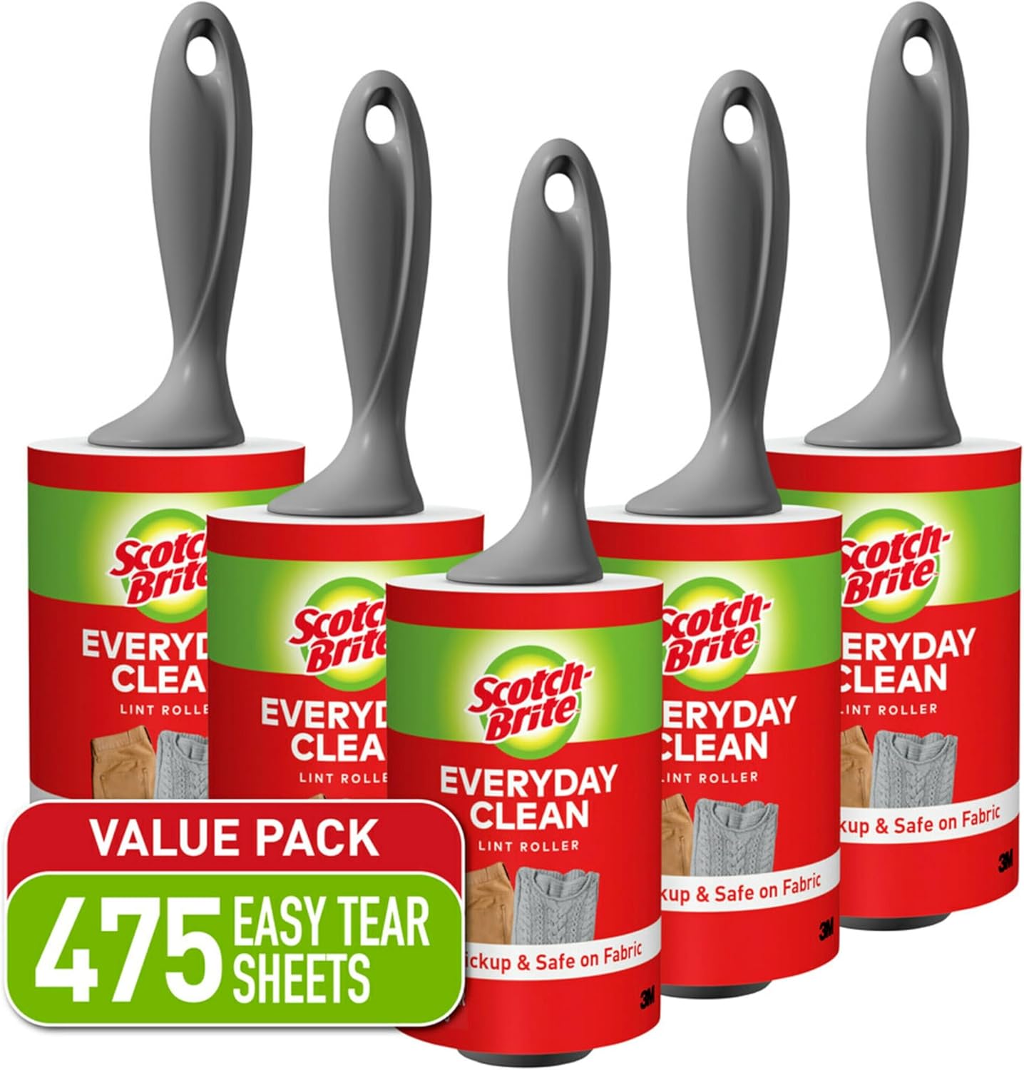 Scotch-Brite Lint Roller Value Pack, Works Great On Pet Hair, 5 Rollers, 95 Sheets Per Roller, 475 Sheets Total111mysite