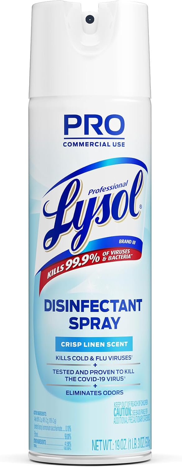 Professional Lysol Disinfectant Spray, Crisp Linen, 228oz (12X19oz)111mysite