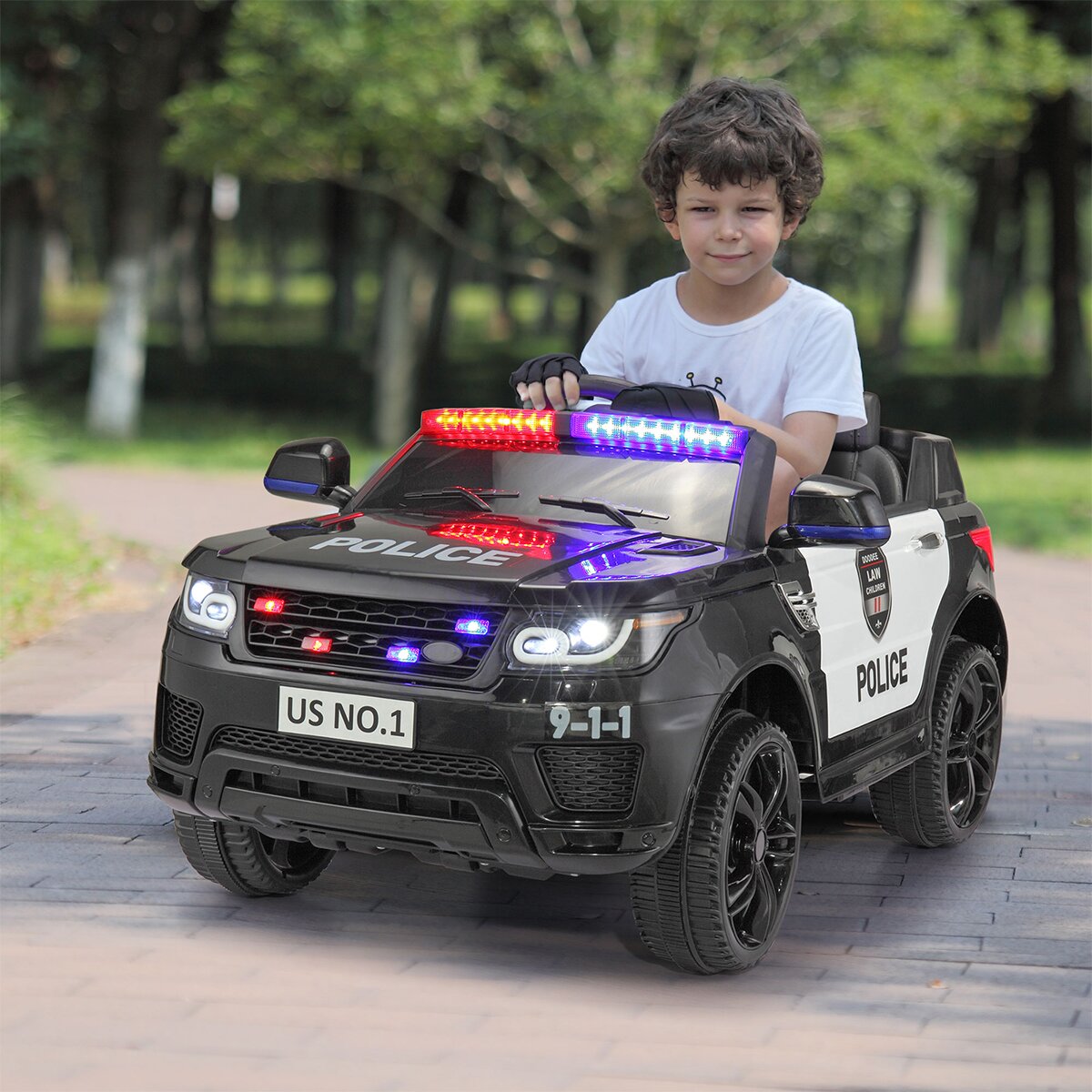 预发布站点、【Baby&Kids】12V Kids Ride on Police Car with Remote Control、-12345