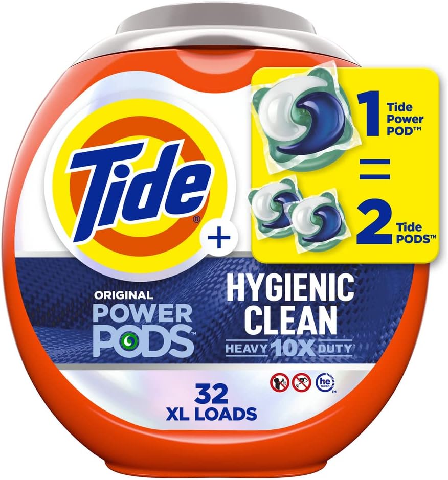 Tide Power PODs Hygienic Clean Heavy Duty Liquid Laundry Detergent Pacs HE Compatible 45 Count Hypoallergenic Free and Clear of Dyes and Perfumes For Visible and Invisible Dirt111mysite