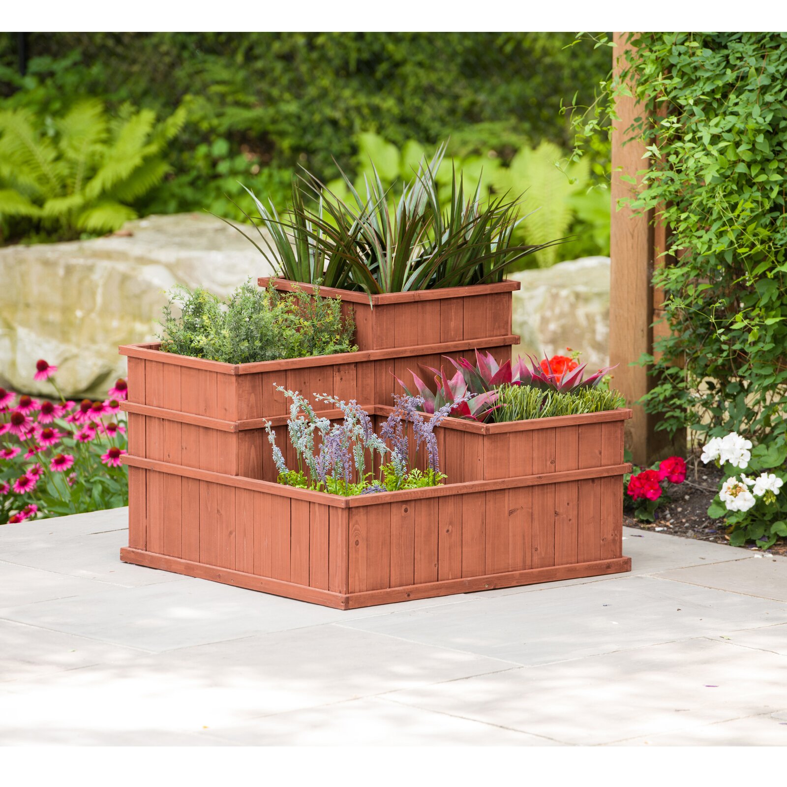 预发布站点、【Home&Garden】Gordonsville 2.5x2.5 ft Wood Raised Garden Bed、-12345