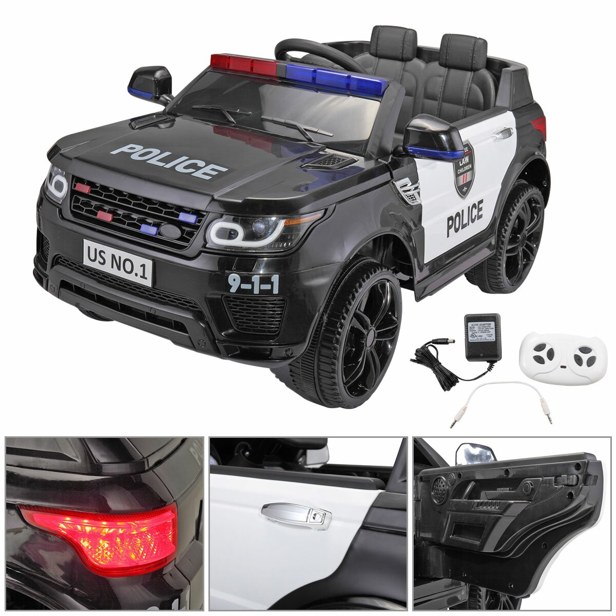 预发布站点、【Baby&Kids】12V Kids Ride on Police Car with Remote Control、-12345