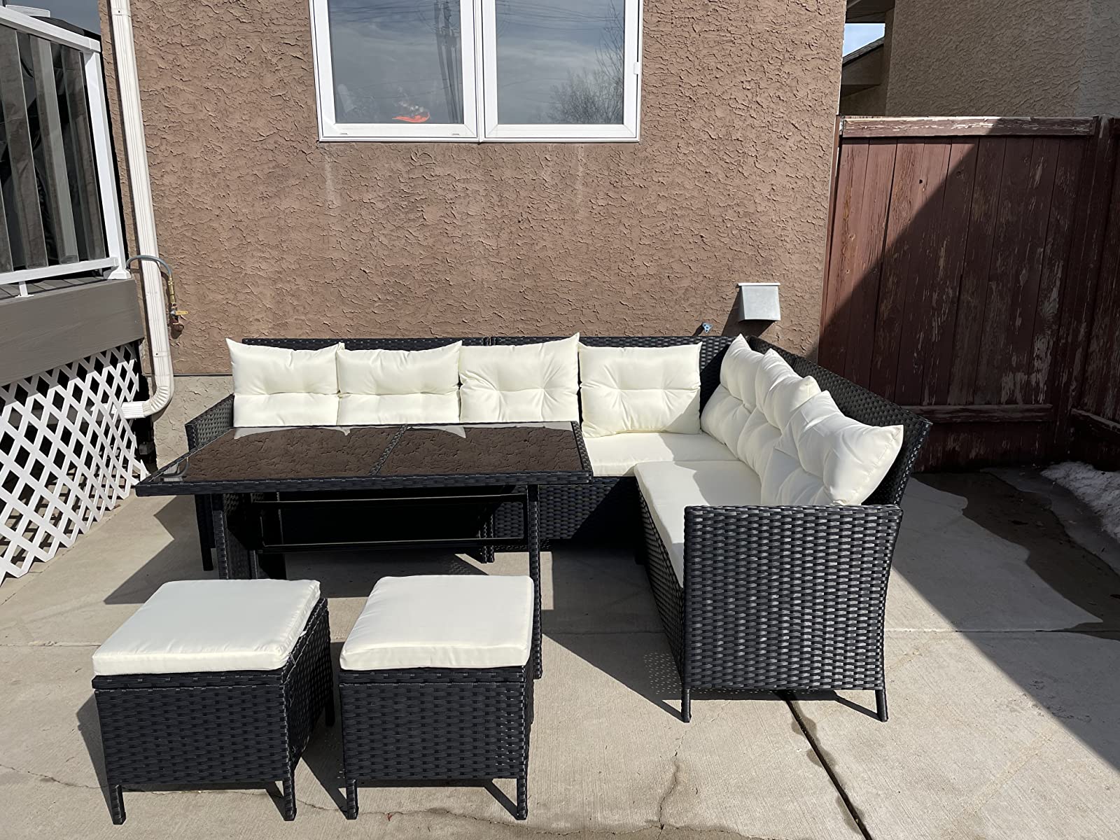 预发布站点、【Furniture】7Pc Rattan Set Outdoor Patio Furniture Sofa Table Sectional Wicker、mysite-12345