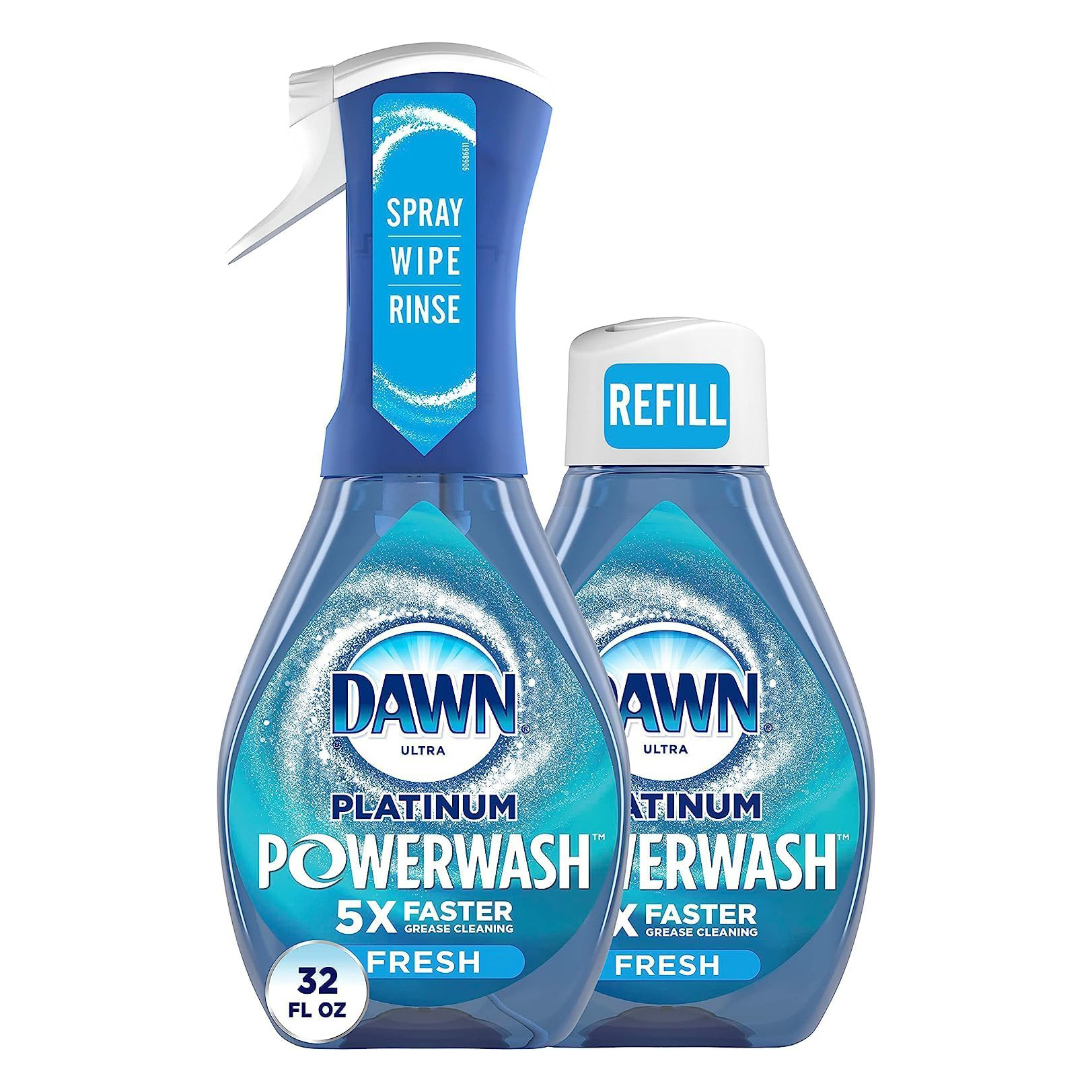 Dawn Powerwash Spray Starter Kit, Platinum Dish Soap, Fresh Scent, 1 Starter Kit + 1 Dawn Powerwash Refill, 16 fl oz each (Pack of 2)111mysite