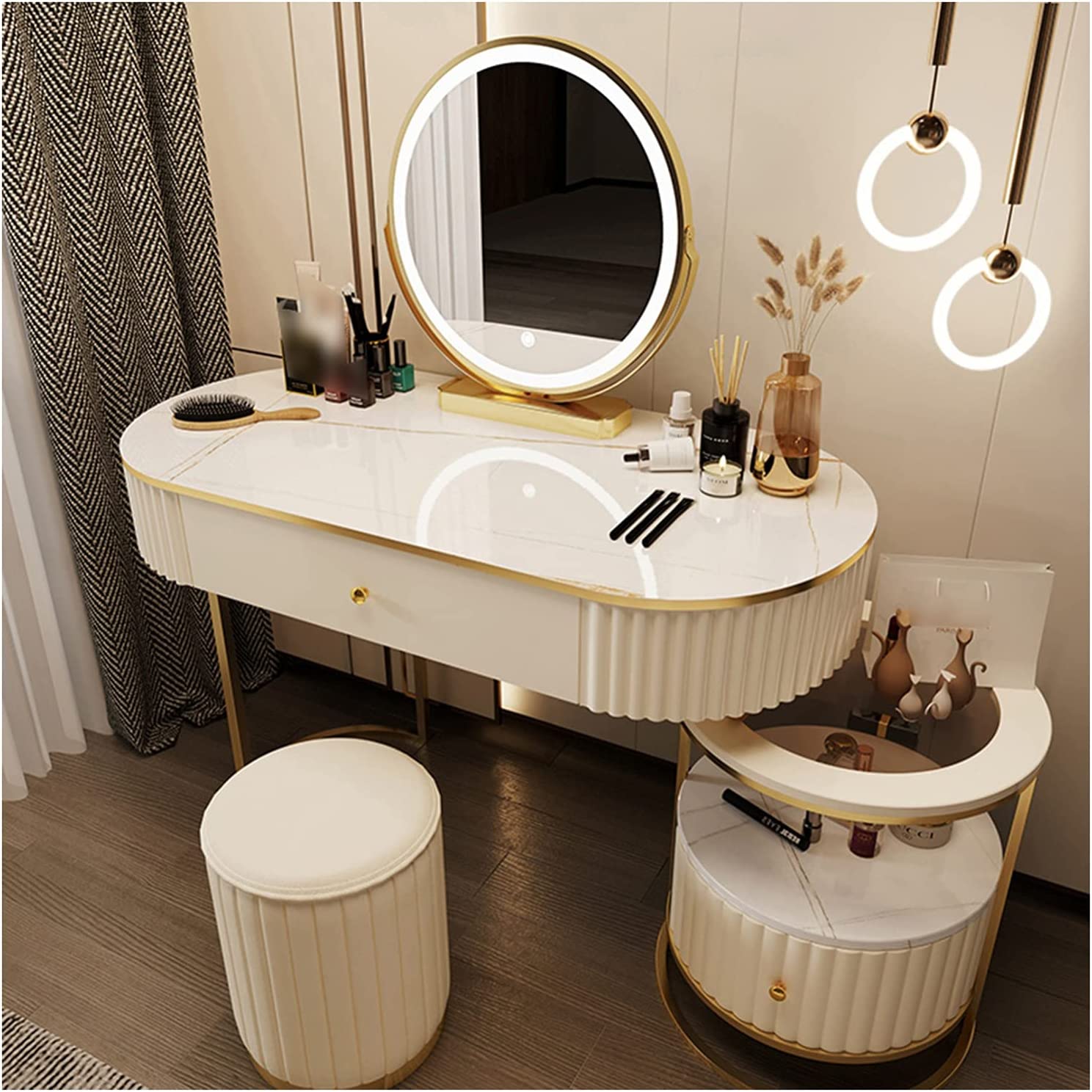 预发布站点、【Furniture】Cosmetic Dressing Table with Mirror, Bedroom Dressing Table Stool Cover, Dressing Table Set、mysite-12345