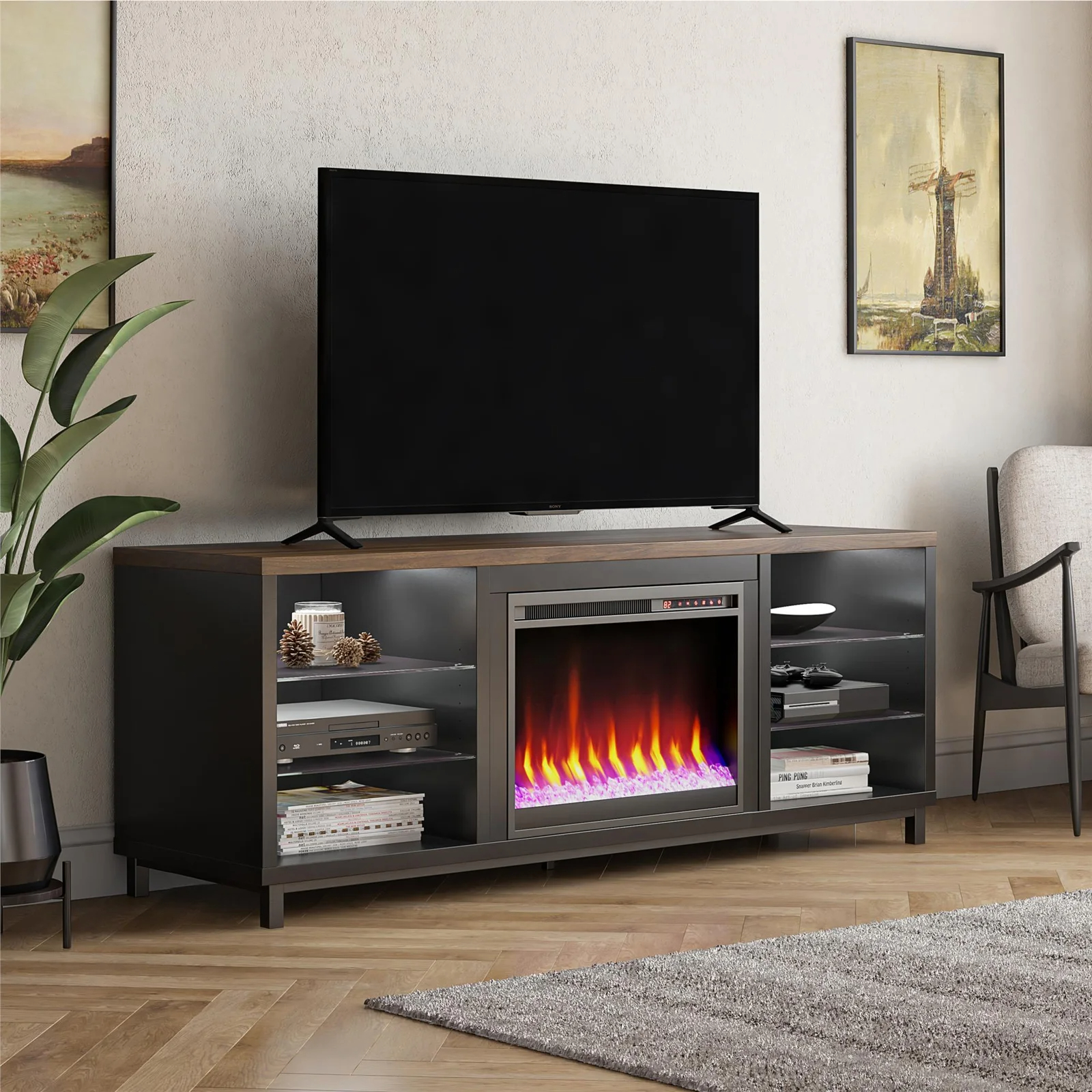 预发布站点、【Furniture】【BS】Vaske TV Stand for TVs up to 70" with Fireplace Included、-12345