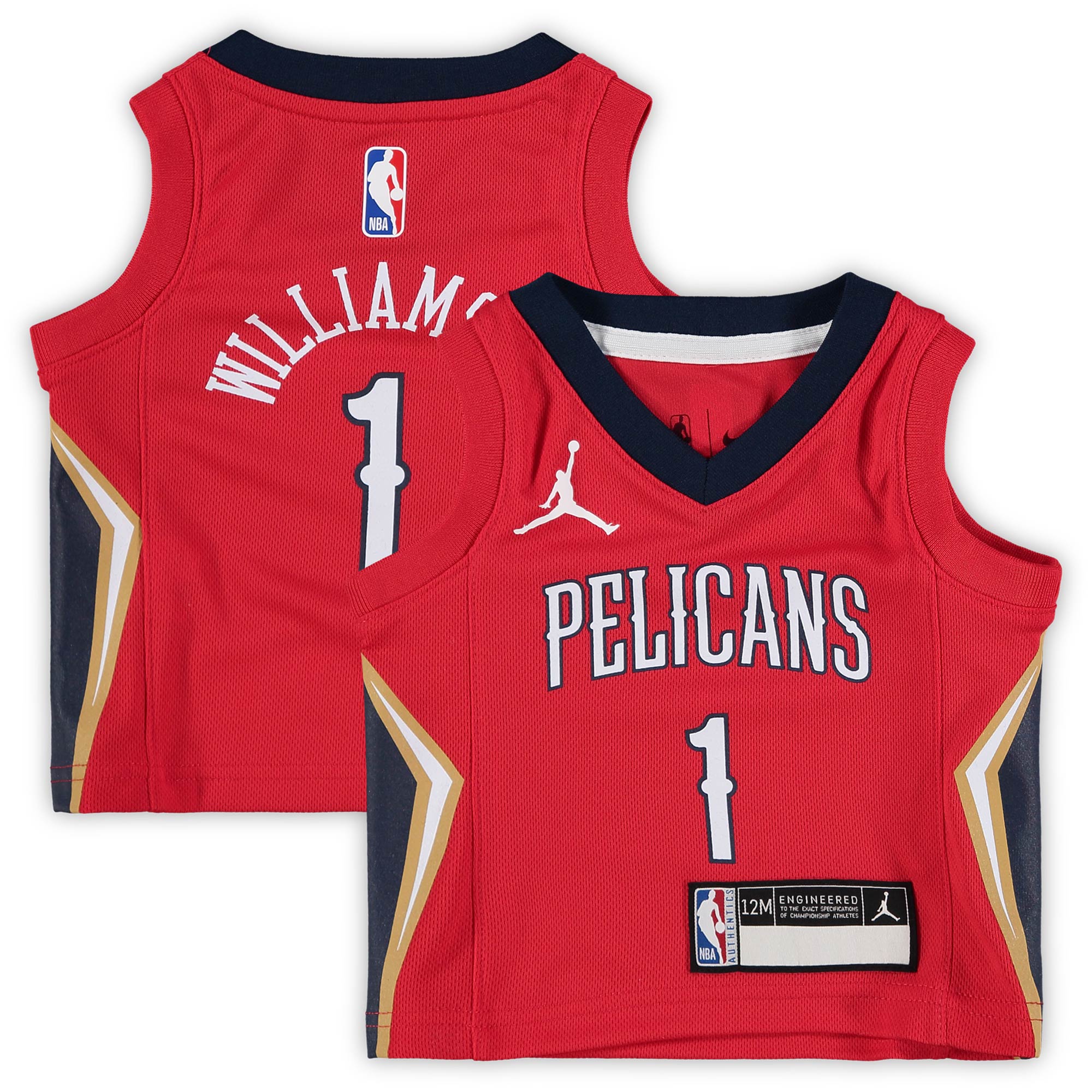 预发布站点、Zion Williamson New Orleans Pelicans Jordans Brand Infant 2020/21 Jersey - Statement Edition - Red、FF-CUSTOM-12345