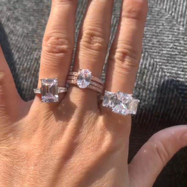 预发布站点、5ct Emerald Cut White Sapphire Engagement Ring、testother-12345