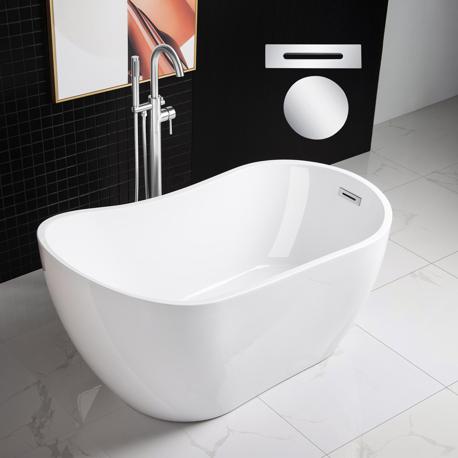 预发布站点、【Home Improvement】54" x 28" Freestanding Soaking Acrylic Bathtub、-12345