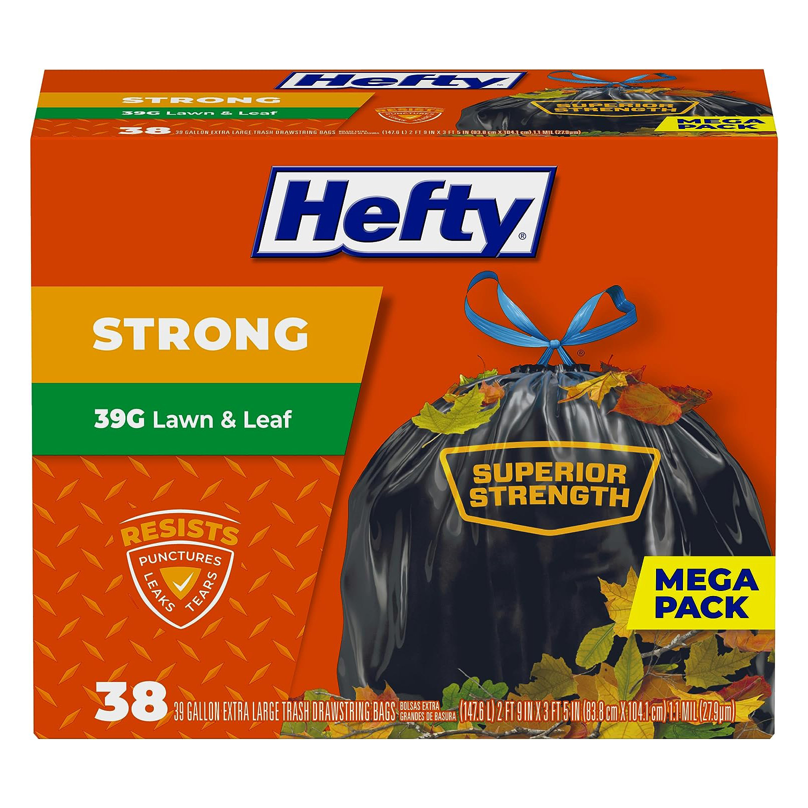 Hefty Strong Lawn & Leaf Trash Bags, 39 Gallon, 38 Count111mysite