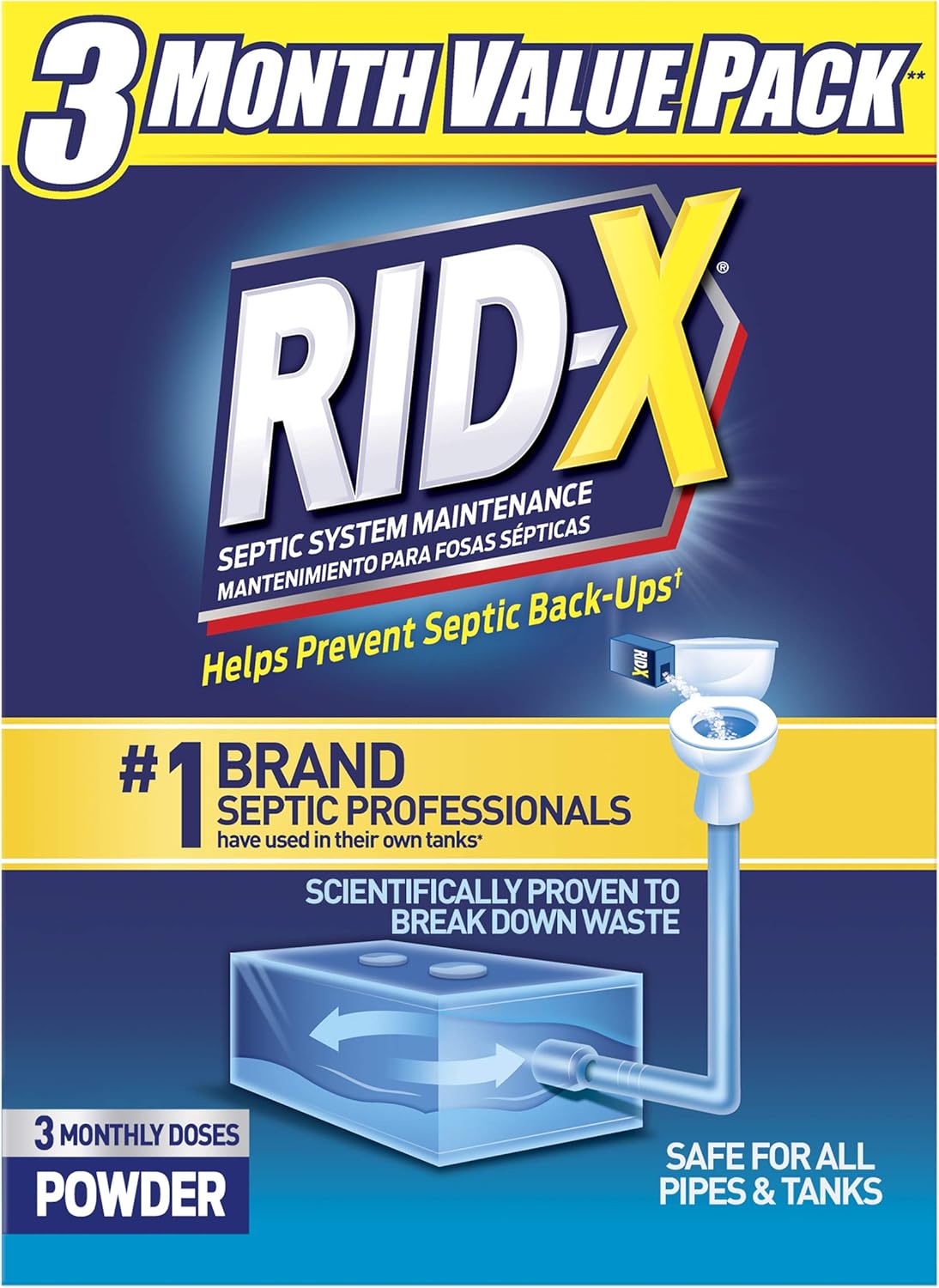 RID-X Septic Treatment, Septic Tank Treatment, 3 Month Supply Of Powder, 29.4 oz111mysite