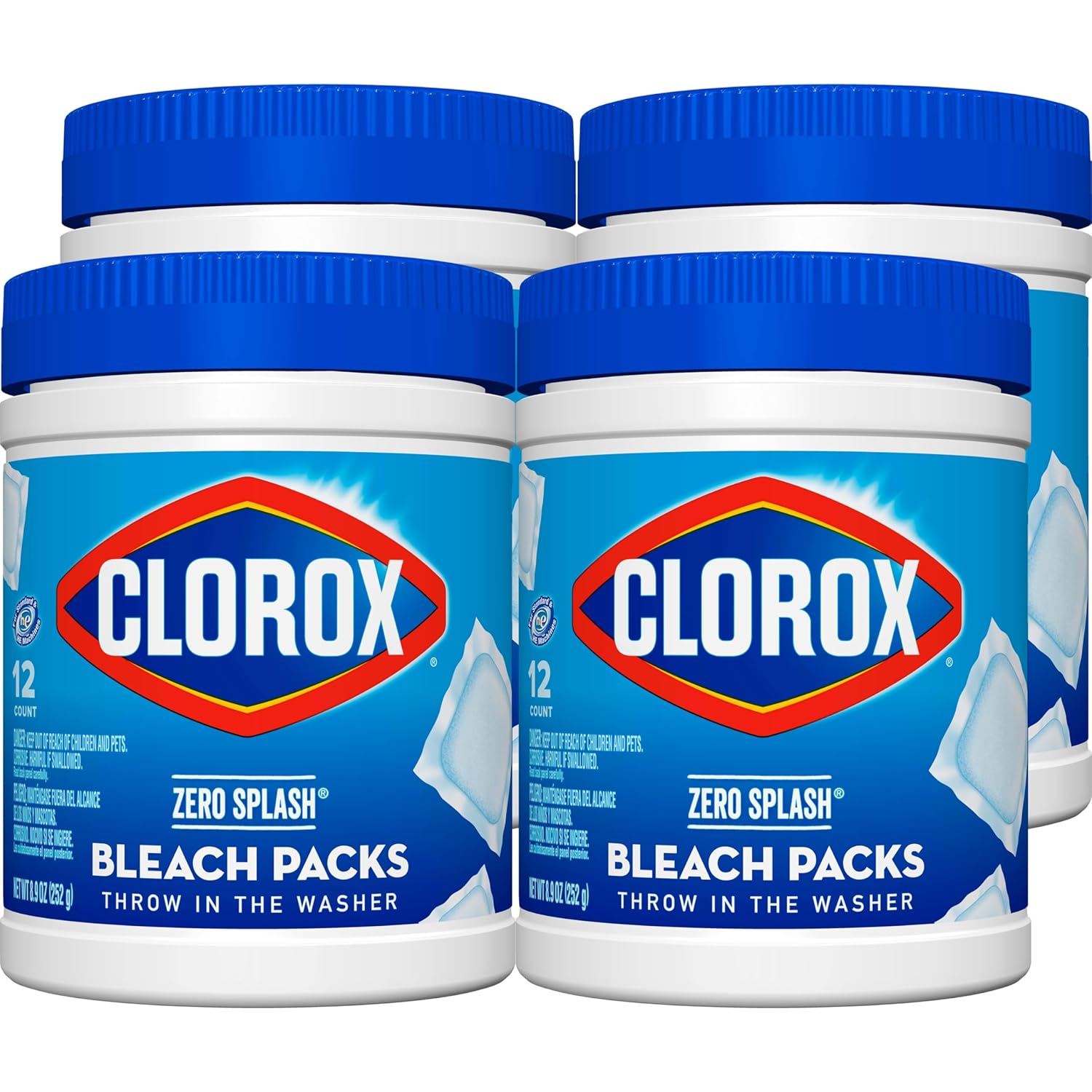 Clorox Zero Splash Bleach Packs - Laundry Pods, 4 Pack (Package May Vary)111mysite