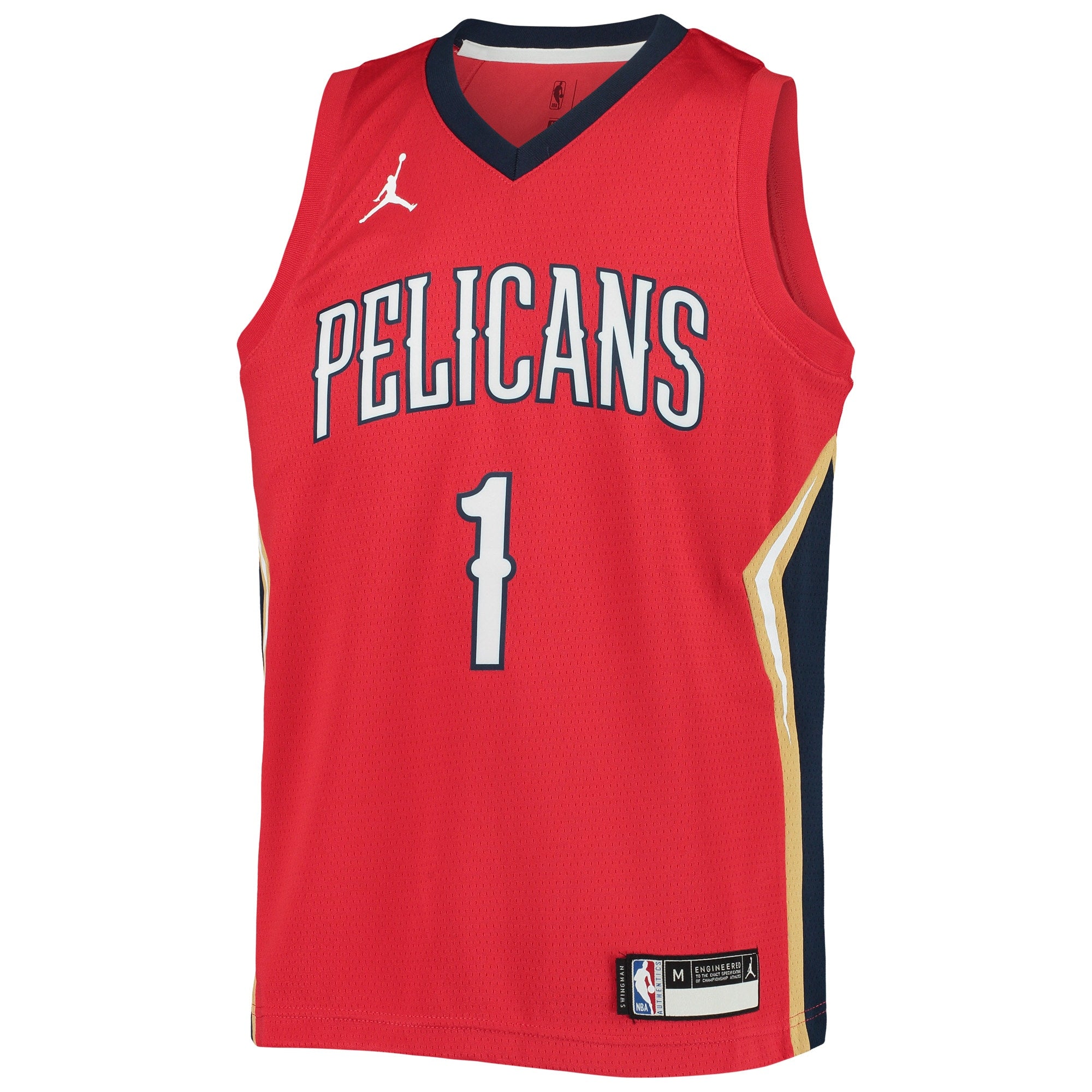 预发布站点、Zion Williamson New Orleans Pelicans Jordans Brand Youth 2020/21 Swingman Player Jersey - Statement Edition - Red、FF-CUSTOM-12345