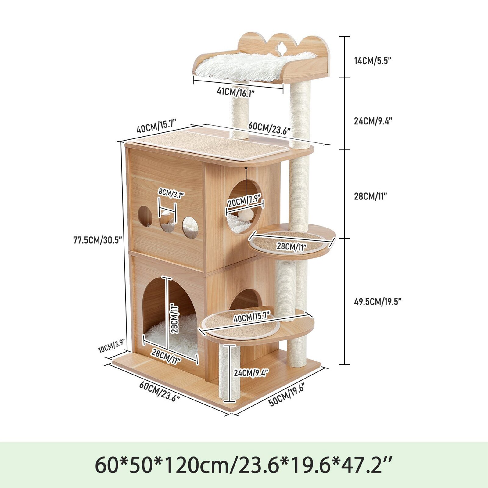 预发布站点、【Pet】47" Wooden Luxury Cat Tree、-12345