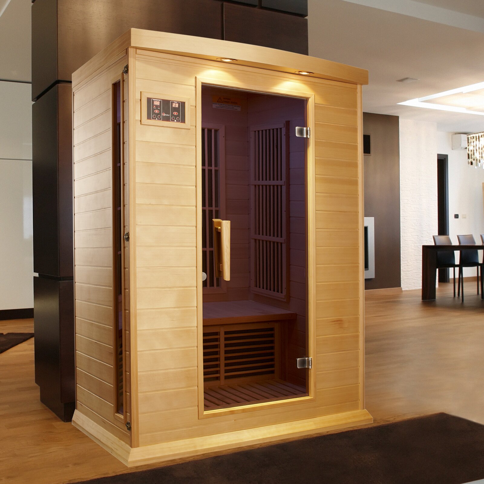 预发布站点、【Sports&Outdoors】Dynamic Infrared Maxxus 2 - Person Indoor Bluetooth Compatible FAR Infrared Sauna in Hemlock、-12345