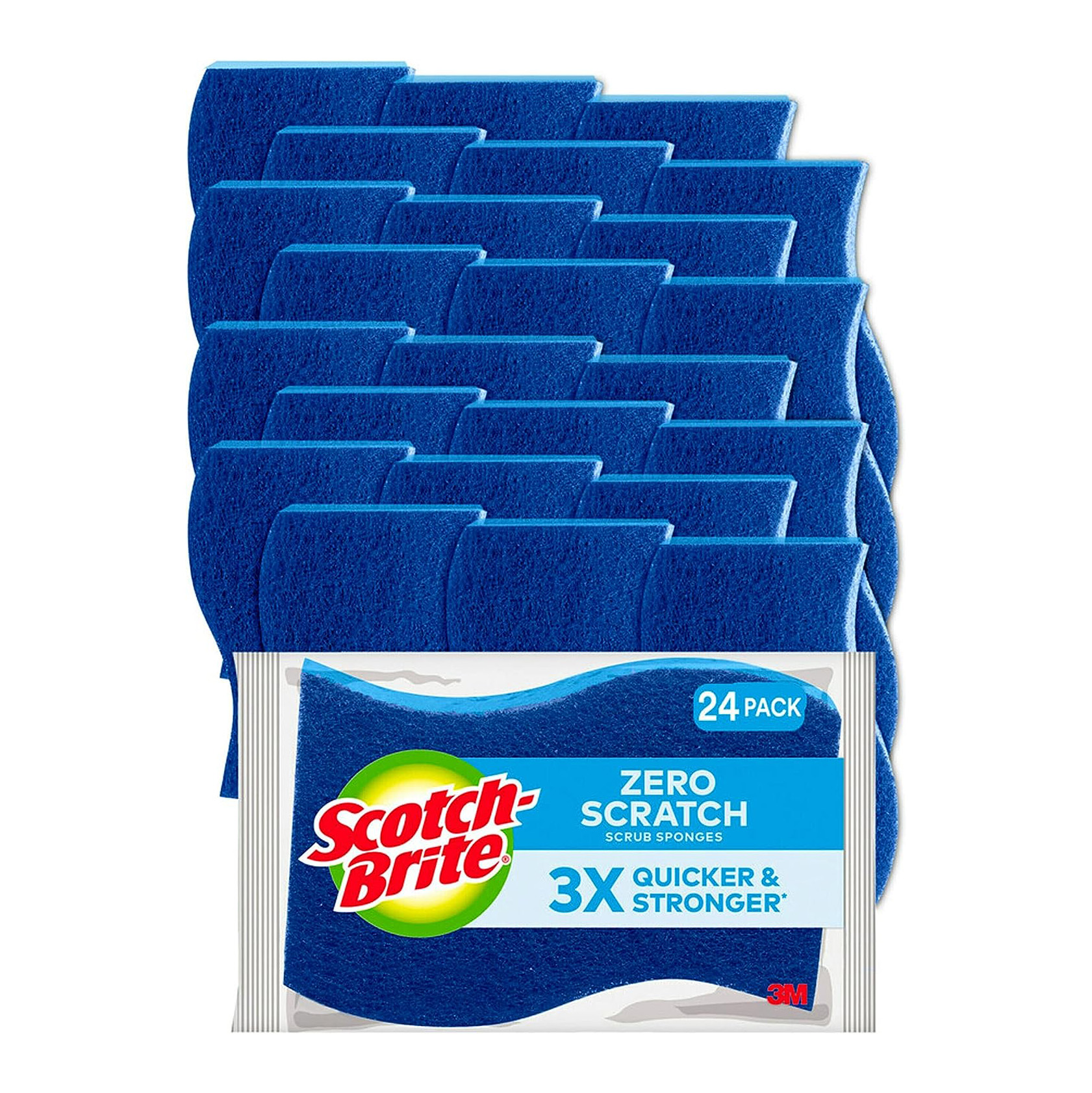 Scotch-Brite Zero Scratch Non-Scratch Scrub Sponges, Sponges for Cleaning Kitchen, Bathroom, and Household, non-scratch Sponges Safe for Non-Stick Cookware, 9 Scrubbing Sponges111mysite