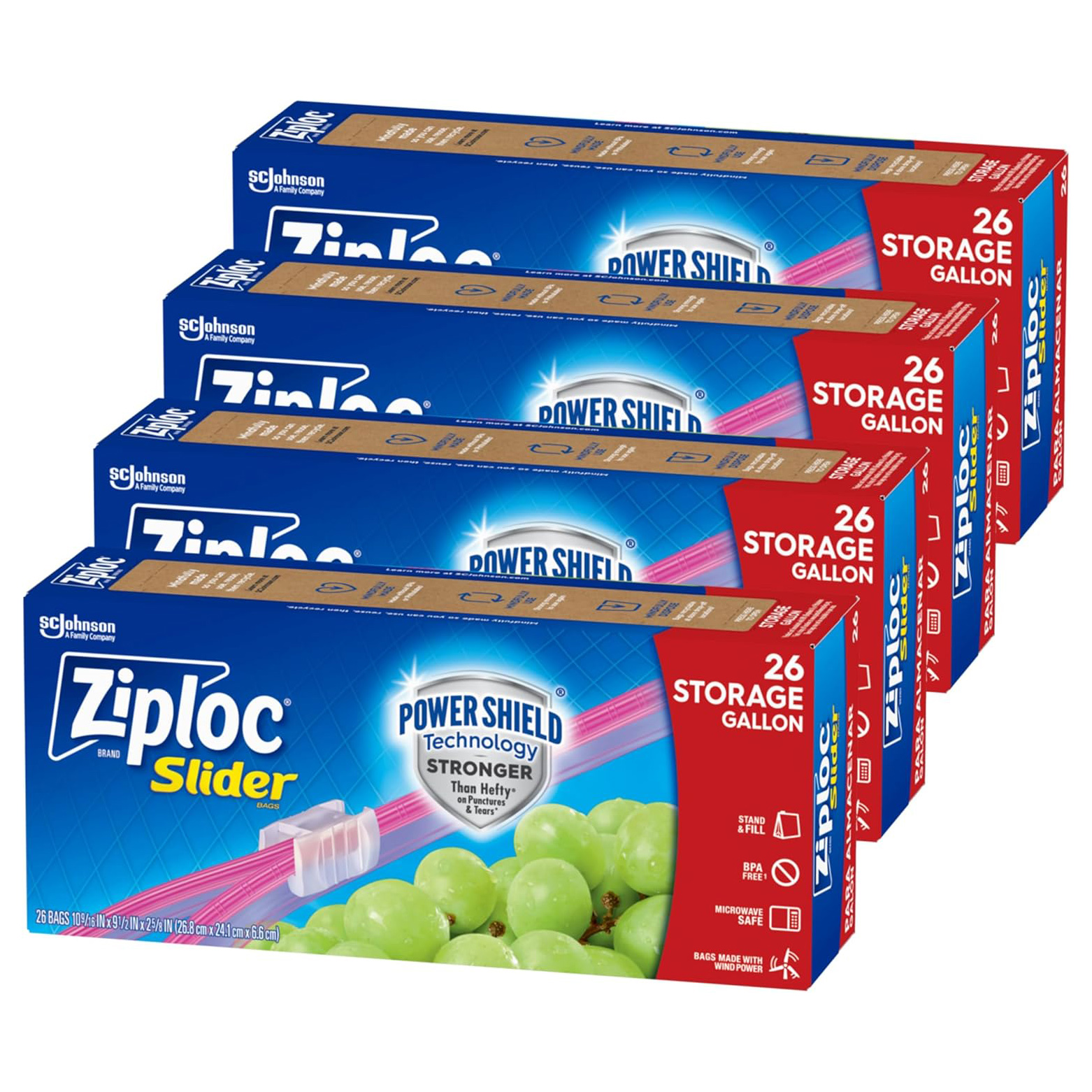 Ziploc Gallon Food Storage Slider Bags, Power Shield Technology for More Durability, 104 Bags Total111mysite