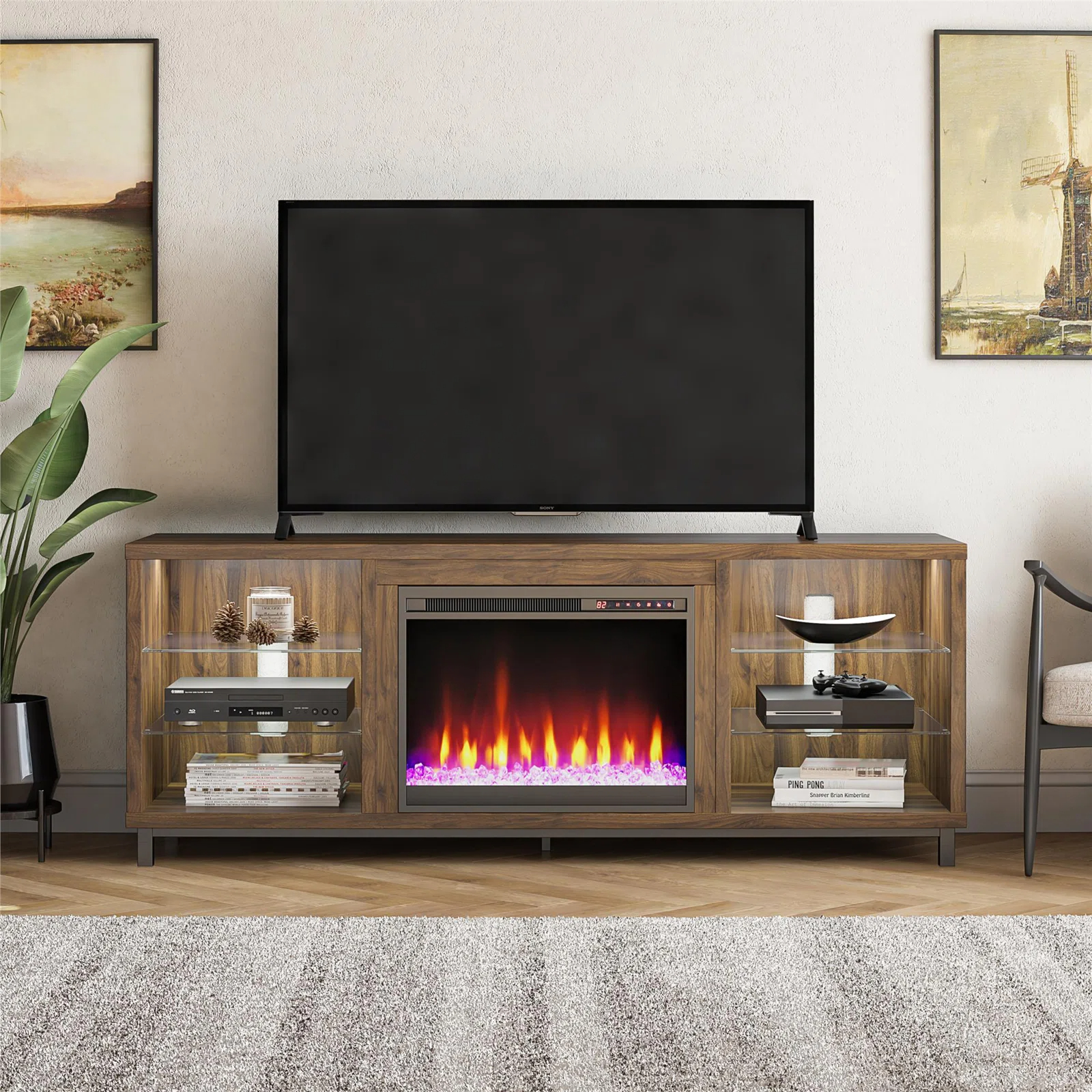 预发布站点、【Furniture】【BS】Vaske TV Stand for TVs up to 70" with Fireplace Included、-12345