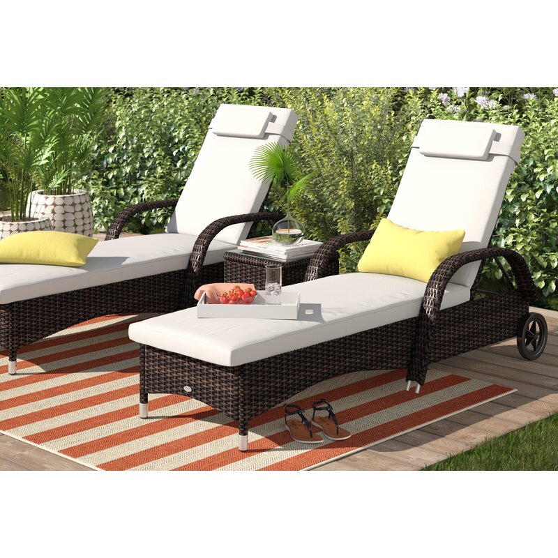 预发布站点、【Furniture】3 PCS Patio Wicker Chaise Lounge Chair Set, Outdoor Reclining Chair with Table & Cushion、mysite-12345
