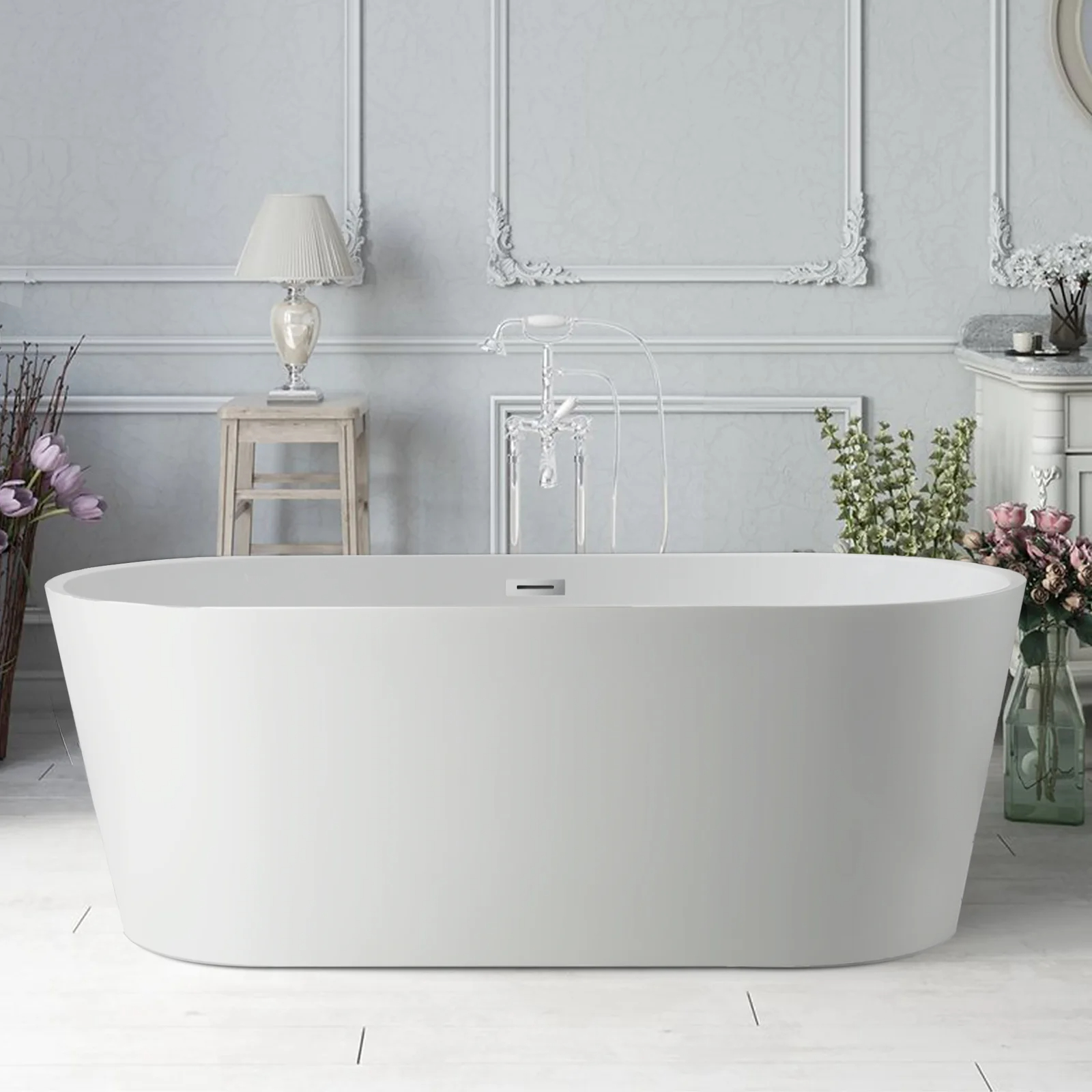 预发布站点、【Home Improvement】59" x 30" Freestanding Soaking Acrylic Bathtub、-12345