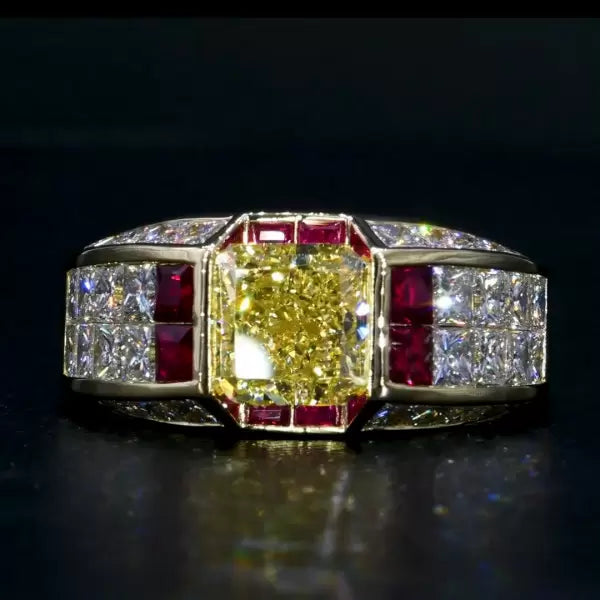 预发布站点、5.6ct Princess Cut Yellow Sapphire Cocktail Ring、testother-12345