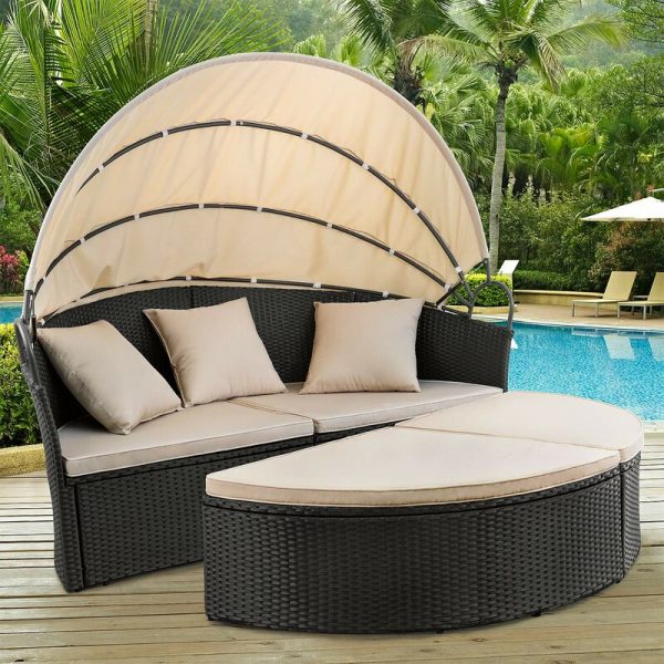 预发布站点、【Furniture】66” Wide Outdoor Wicker Patio Daybed with Cushions、mysite-12345