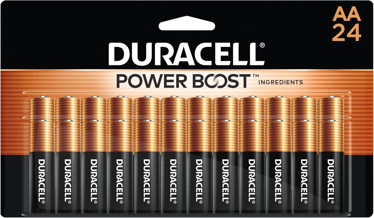 Duracell Coppertop AA Batteries with Power Boost Ingredients, 24 Count Pack Double A Battery with Long-lasting Power, Alkaline AA Battery for Household and Office Devices111mysite