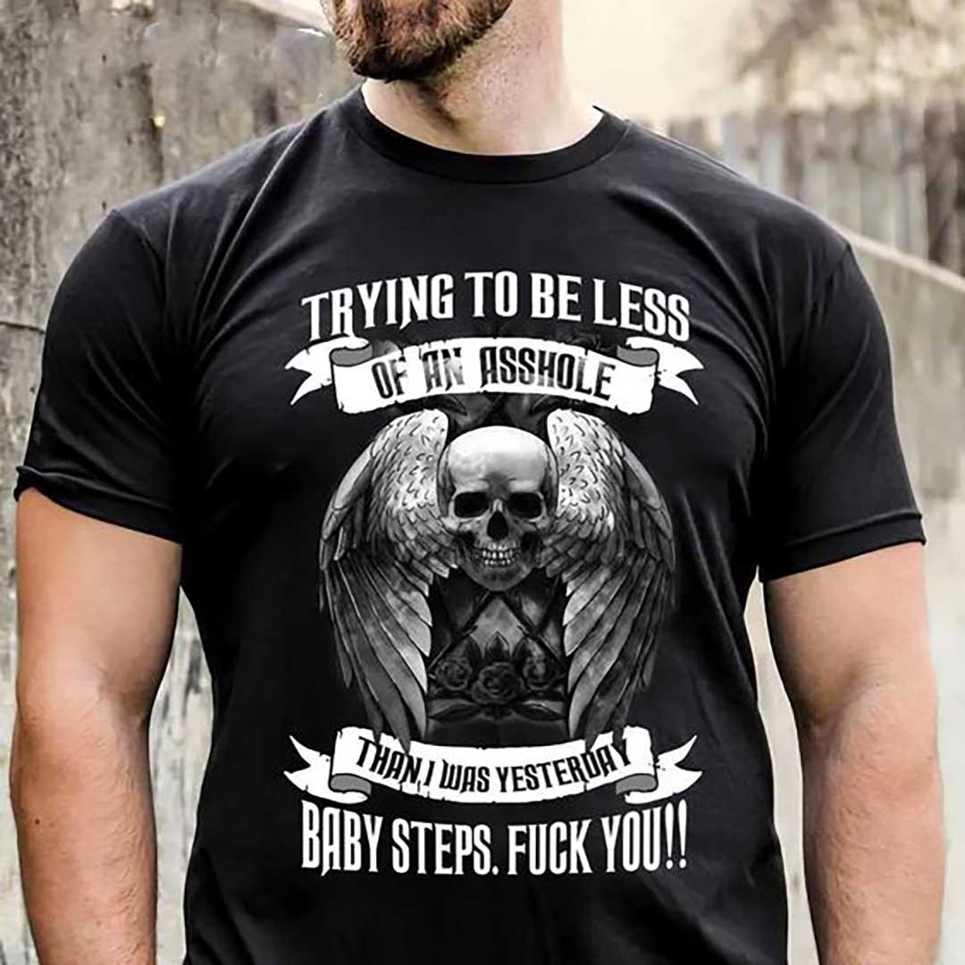 预发布站点、Trying to be a less of an asshole skeleton men's t-shirt、xsh-12345