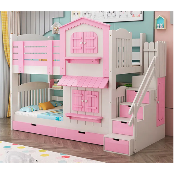 预发布站点、【Furniture】Children's Bunk Bed Mother-Child Bed Girl Bunk Bed with Wardrobe Slide、mysite-12345