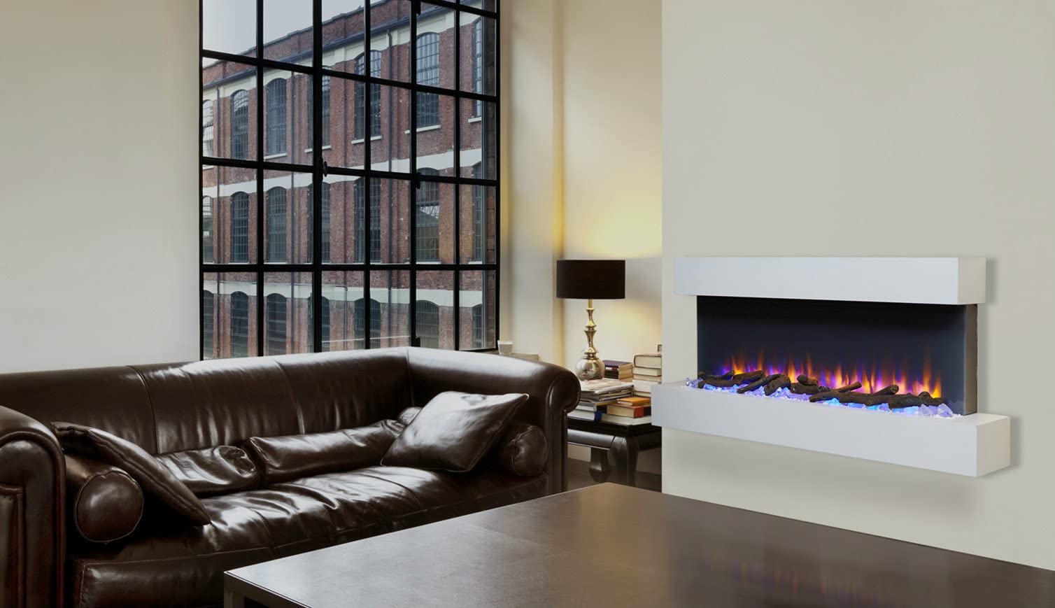 预发布站点、【Home Improvement】Endeavour Fires Runswick Wall Mounted Electric Fireplace with an Off White Mantel & Plinth、-12345