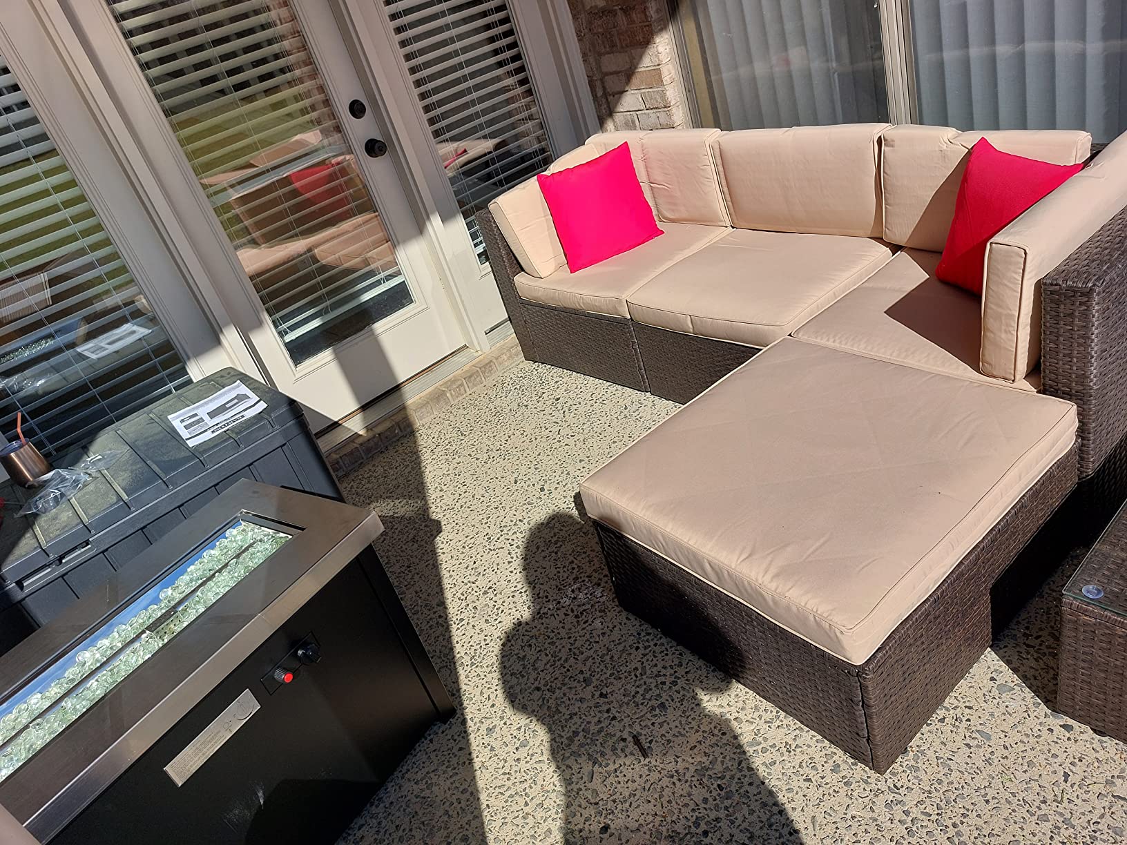 预发布站点、【Furniture】5 Pcs Patio Furniture Sets, All-Weather Brown PE Wicker Outdoor Couch Sectional Patio Set、mysite-12345