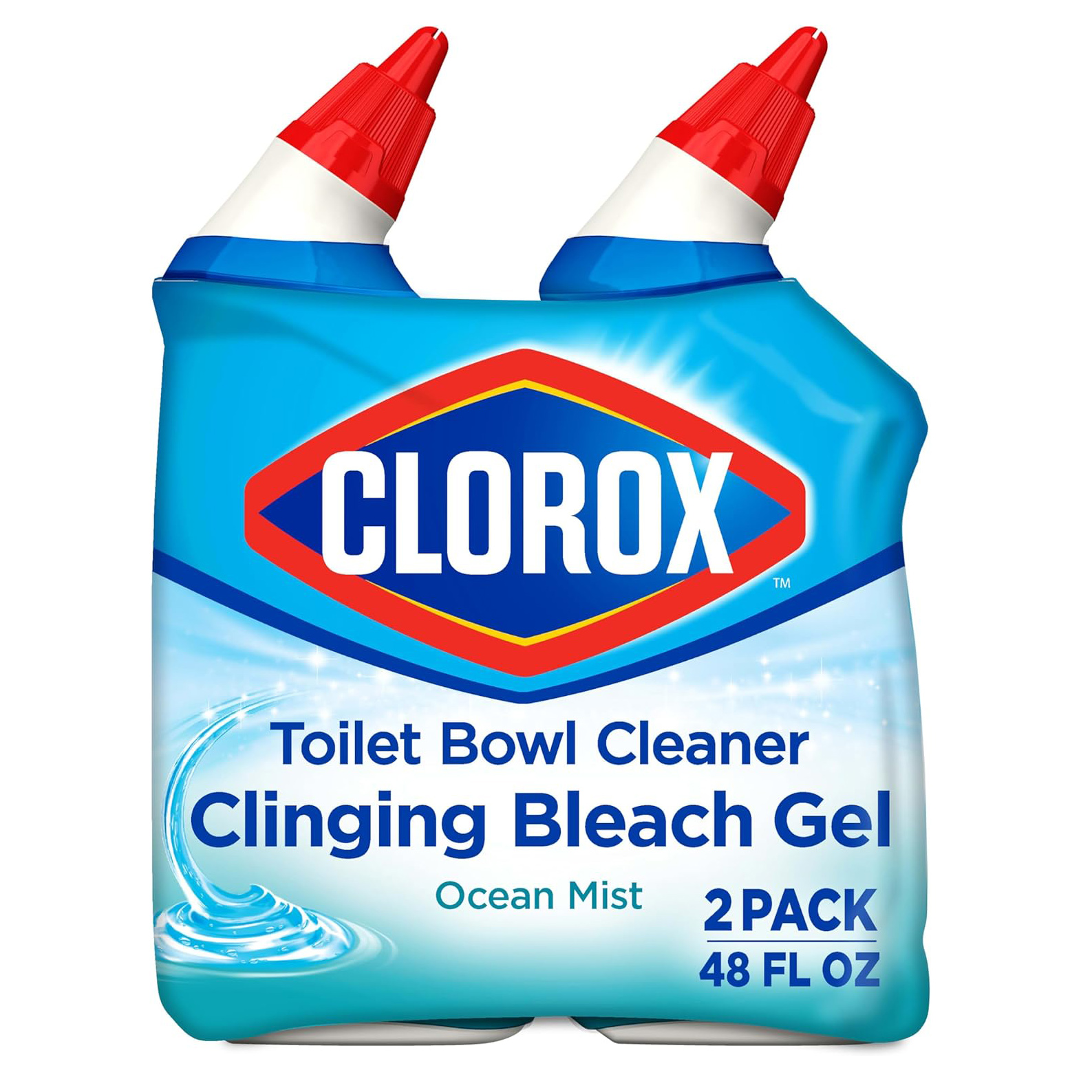 Clorox Toilet Bowl Cleaner, Clinging Bleach Gel, Ocean Mist - 24 Ounces, Pack of 2111mysite