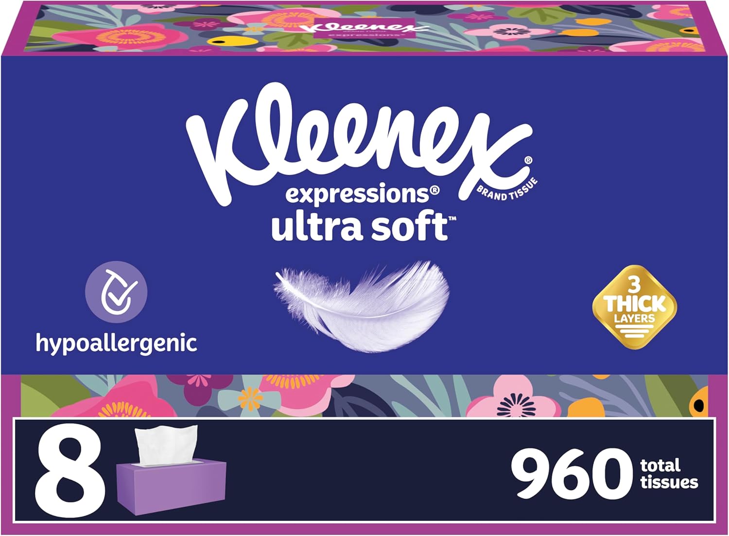 Kleenex Ultra Soft Facial Tissues, 8 Flat Boxes, 180 Tissues per Box, 3-Ply, Packaging May Vary111mysite