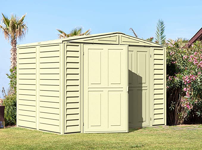 预发布站点、【Storage Shed】 8' x 6' Plastic Garden Shed with Foundation Kit - Ivory - 15 Years Warranty、-12345