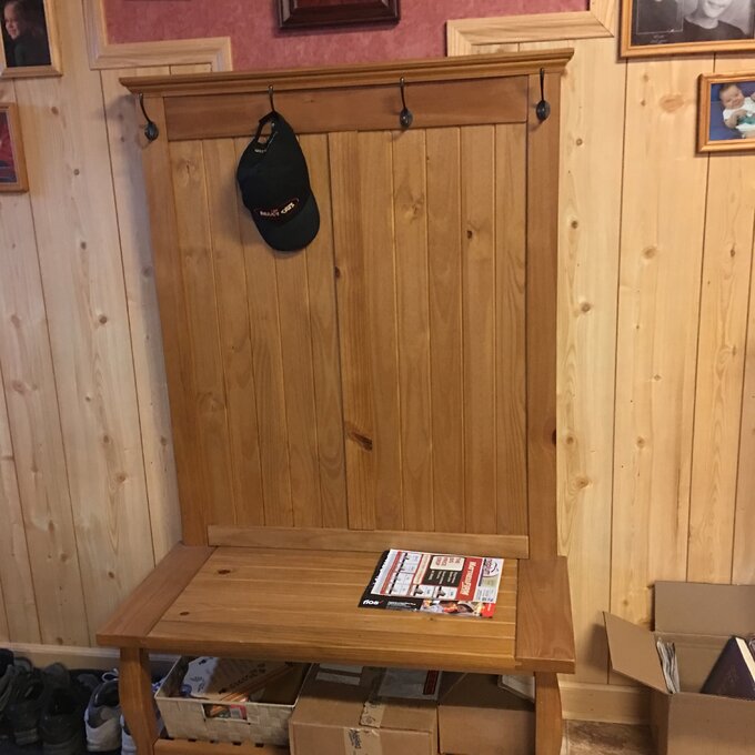 预发布站点、【Furniture】Bernnadette 40'' Wide Pine Solid Wood Hall Tree with Bench、-12345