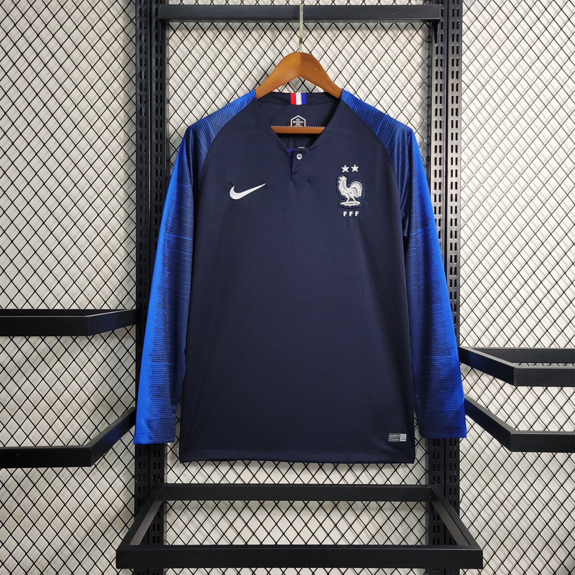 Retro France 2018 Home Stadium Long Sleeve Jersey111