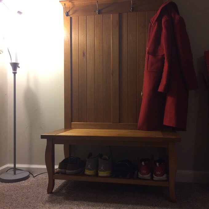 预发布站点、【Furniture】Bernnadette 40'' Wide Pine Solid Wood Hall Tree with Bench、-12345