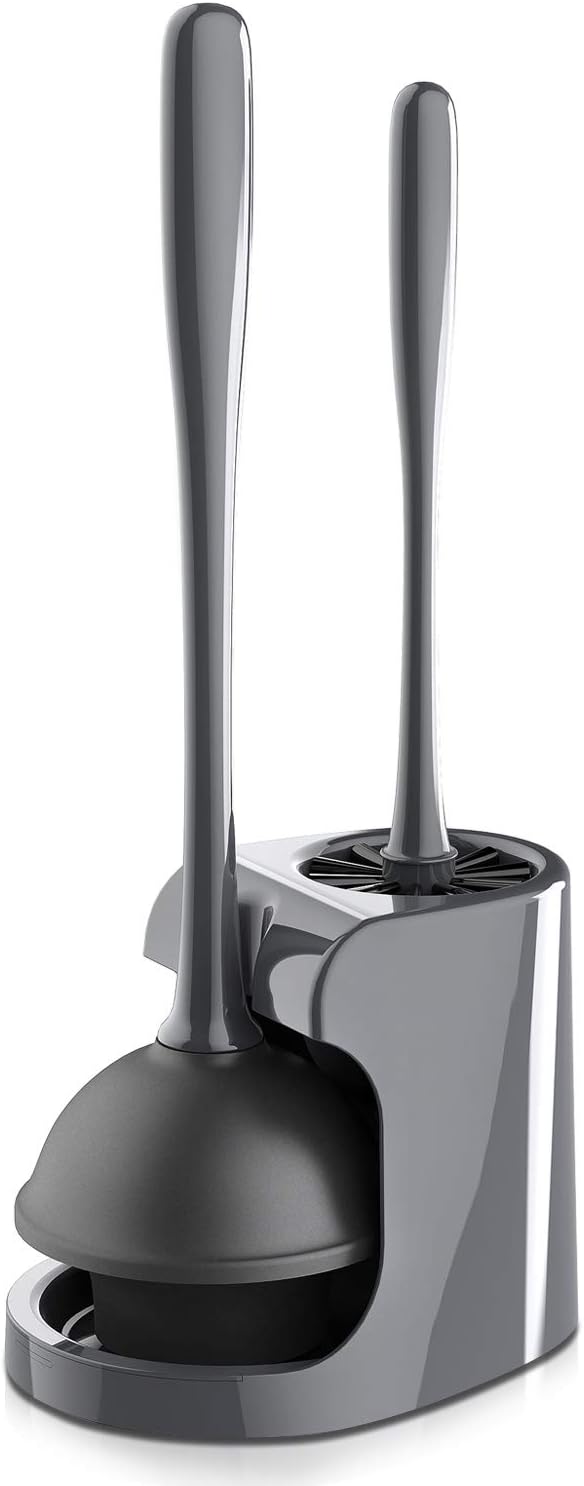 MR.SIGA Toilet Plunger and Bowl Brush Combo for Bathroom Cleaning, Black, 1 Set111mysite