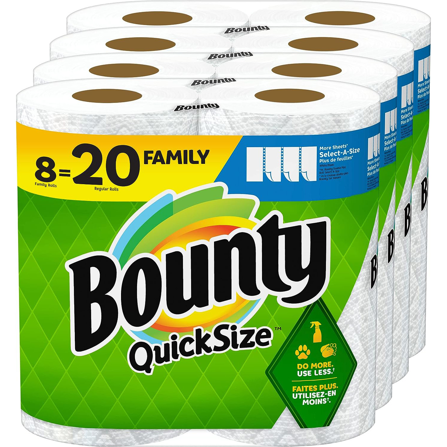 Bounty Quick Size Paper Towels, White, 8 Family Rolls = 20 Regular Rolls111mysite