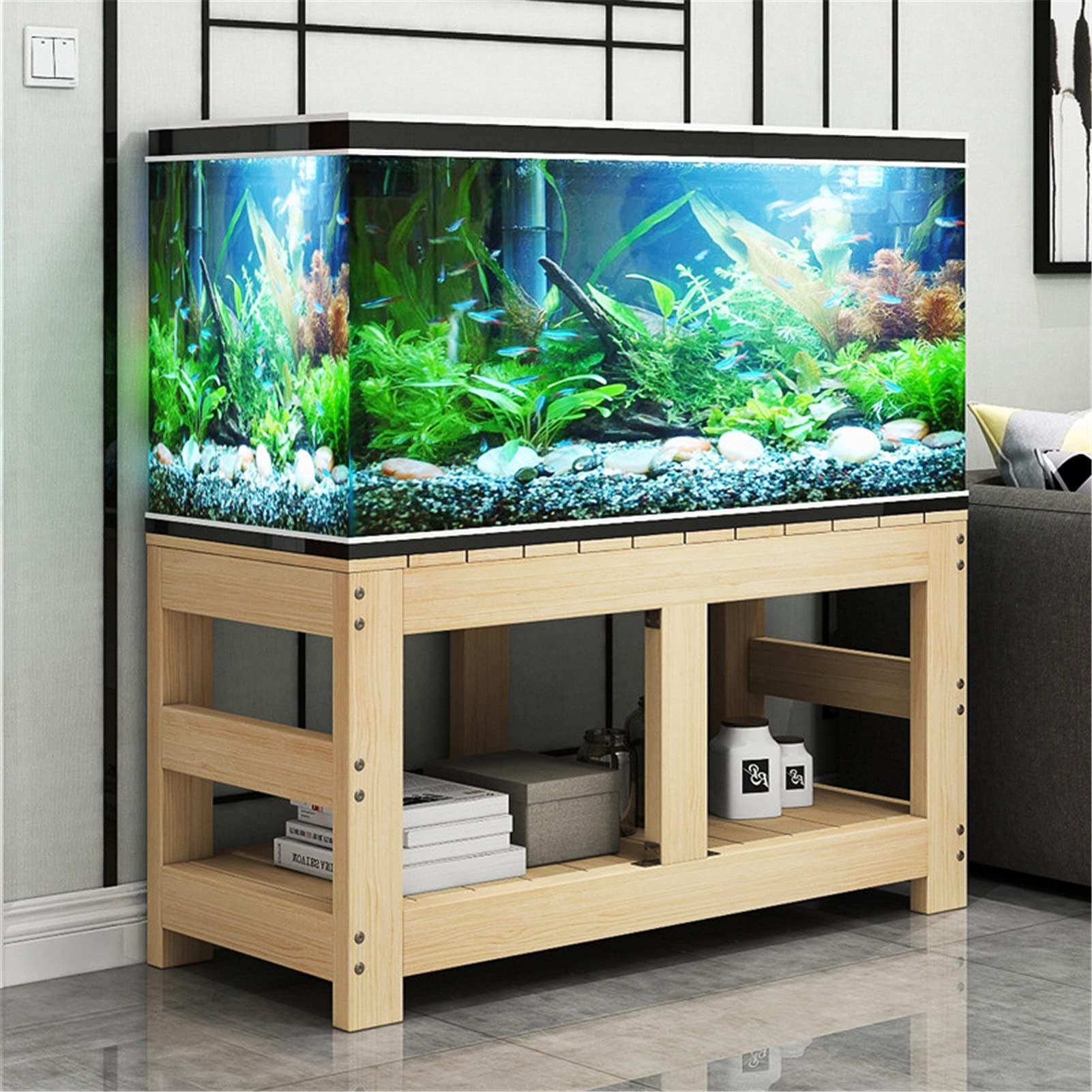 预发布站点、【Pet】Aquarium Bracket Solid Wood Fish Tank Fish Aquarium Rack、-12345