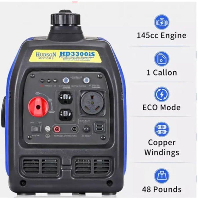 预发布站点、3300W Ultra Quiet Portable Generator, Gas Powered, EPA Compliant、-12345