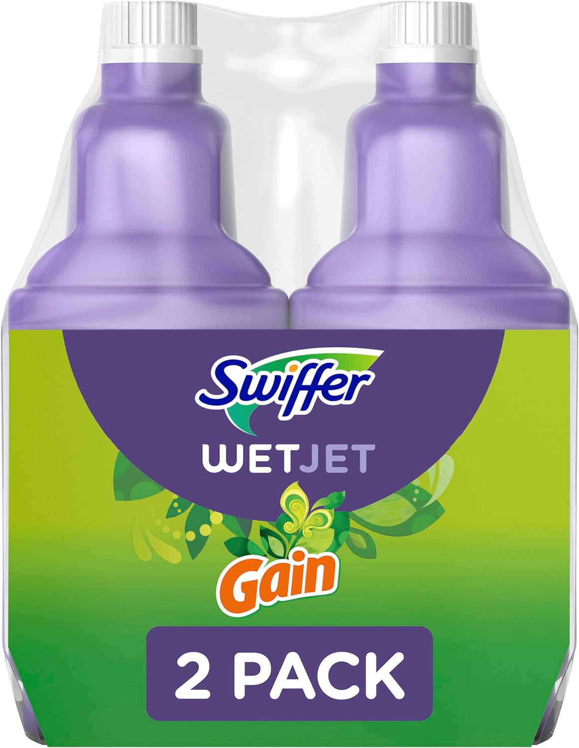 Swiffer WetJet Multi-Purpose and Hardwood Liquid Floor Cleaner Solution Refill, with Gain Scent (2 count, 42.2 fl oz each)111mysite