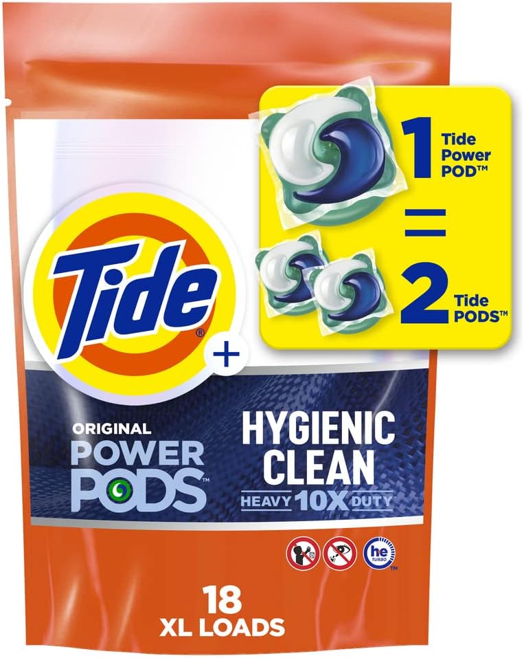 Tide Power PODs Hygienic Clean Heavy Duty Liquid Laundry Detergent Pacs HE Compatible 45 Count Hypoallergenic Free and Clear of Dyes and Perfumes For Visible and Invisible Dirt111mysite