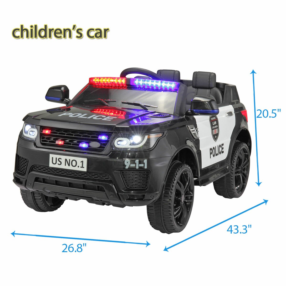 预发布站点、【Baby&Kids】12V Kids Ride on Police Car with Remote Control、-12345